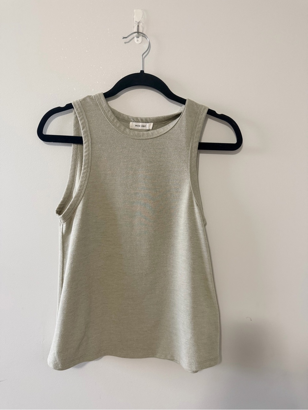 Mod Ref Sage Green Ribbed Crewneck Tank